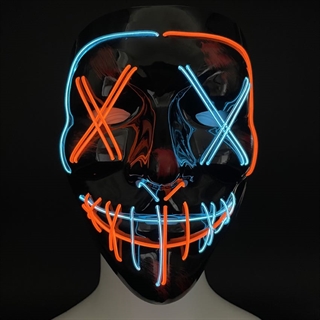 LED maske med blåt og orange lys